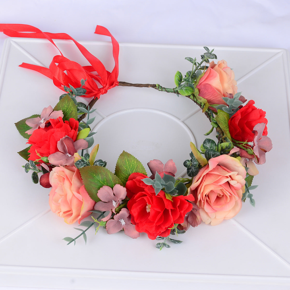 Wreath cloth art Rose Hair Ornament children's scenic spot Festival Performance welcome ceremony headdress headdress