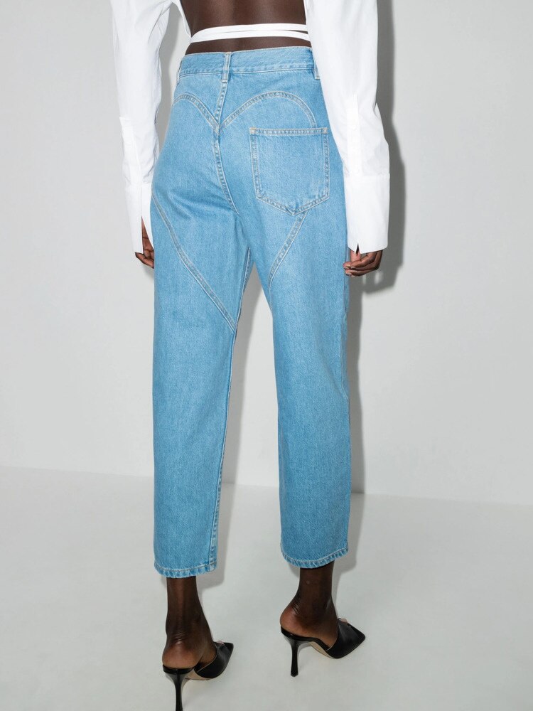 Valentine's Day Hollow Out Heart Shaped Jeans. Style: Straight Leg