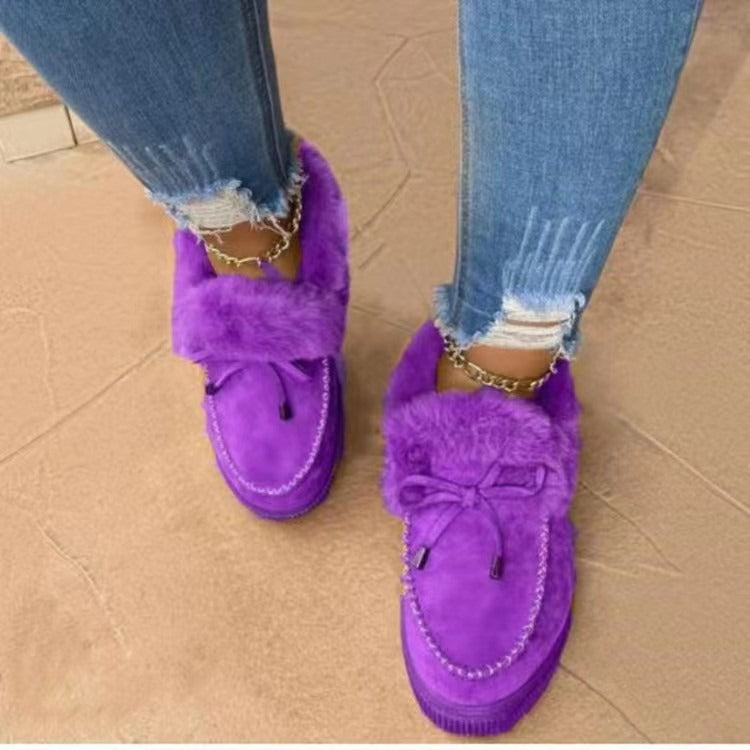Explosive women's cotton shoes autumn and winter new large-size round head thick sole plus velvet snow boots