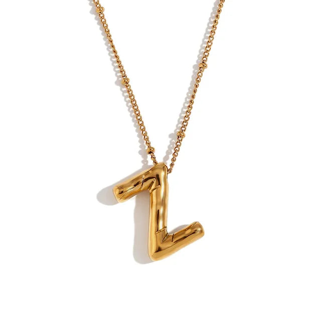 Alphabet Letter Pendant Necklace Stainless Steel Vintage Wedding Party Choker Jewelry Gift for Women Men