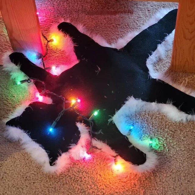 Christmas Fried Cat Aunt's Fried Fur Decoration Fur Decoration Carpet Light String Decoration