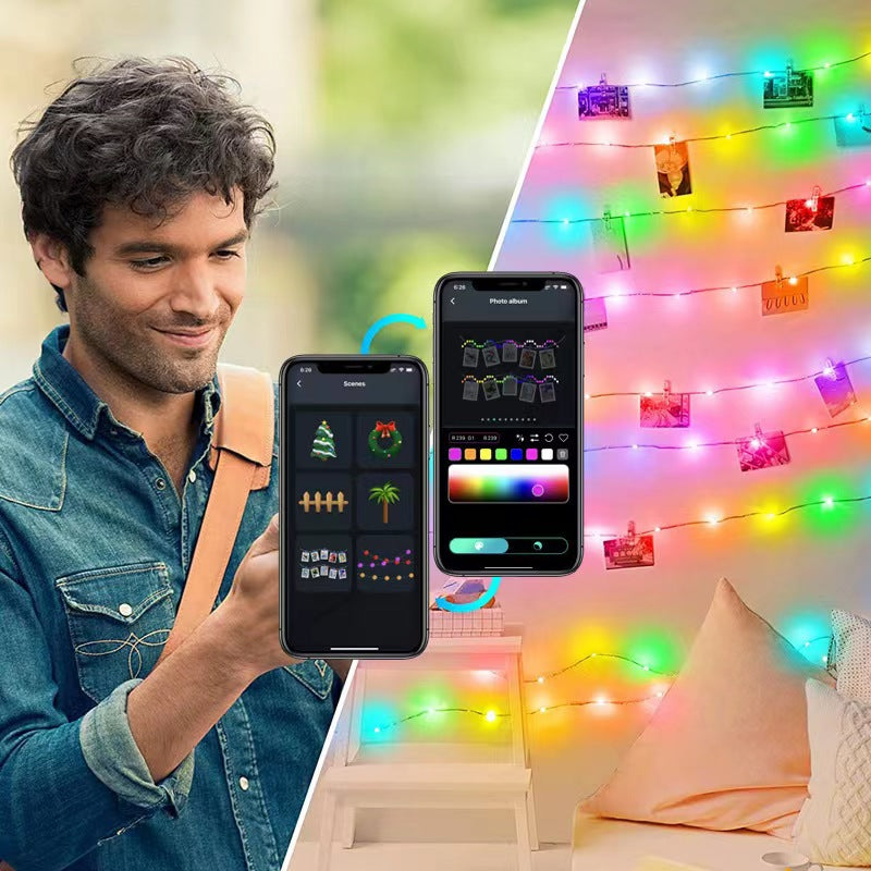 *New Christmas Decor Alert* - RGB Intelligent Point Control Wire Lights. Smart APP Bluetooth Christmas DDecoration Lights