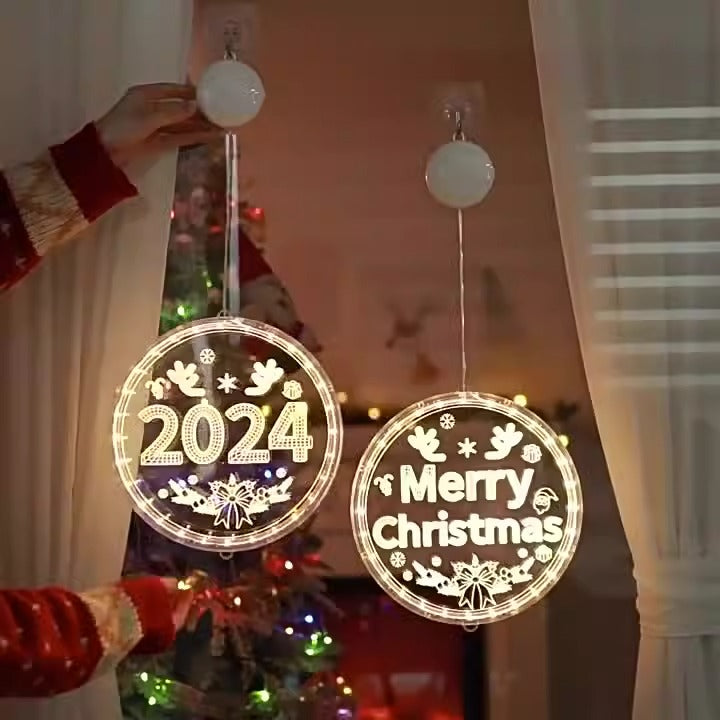 Christmas LED LIGHT STRING Snowflake Hanging Lamp Merry Christmas Atmosphere light Home Window Ornament Happy New Year Gift