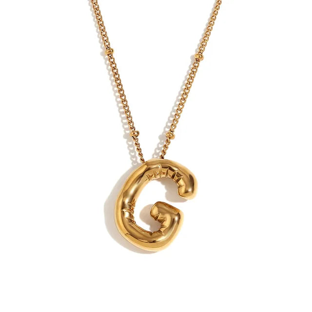 Alphabet Letter Pendant Necklace Stainless Steel Vintage Wedding Party Choker Jewelry Gift for Women Men