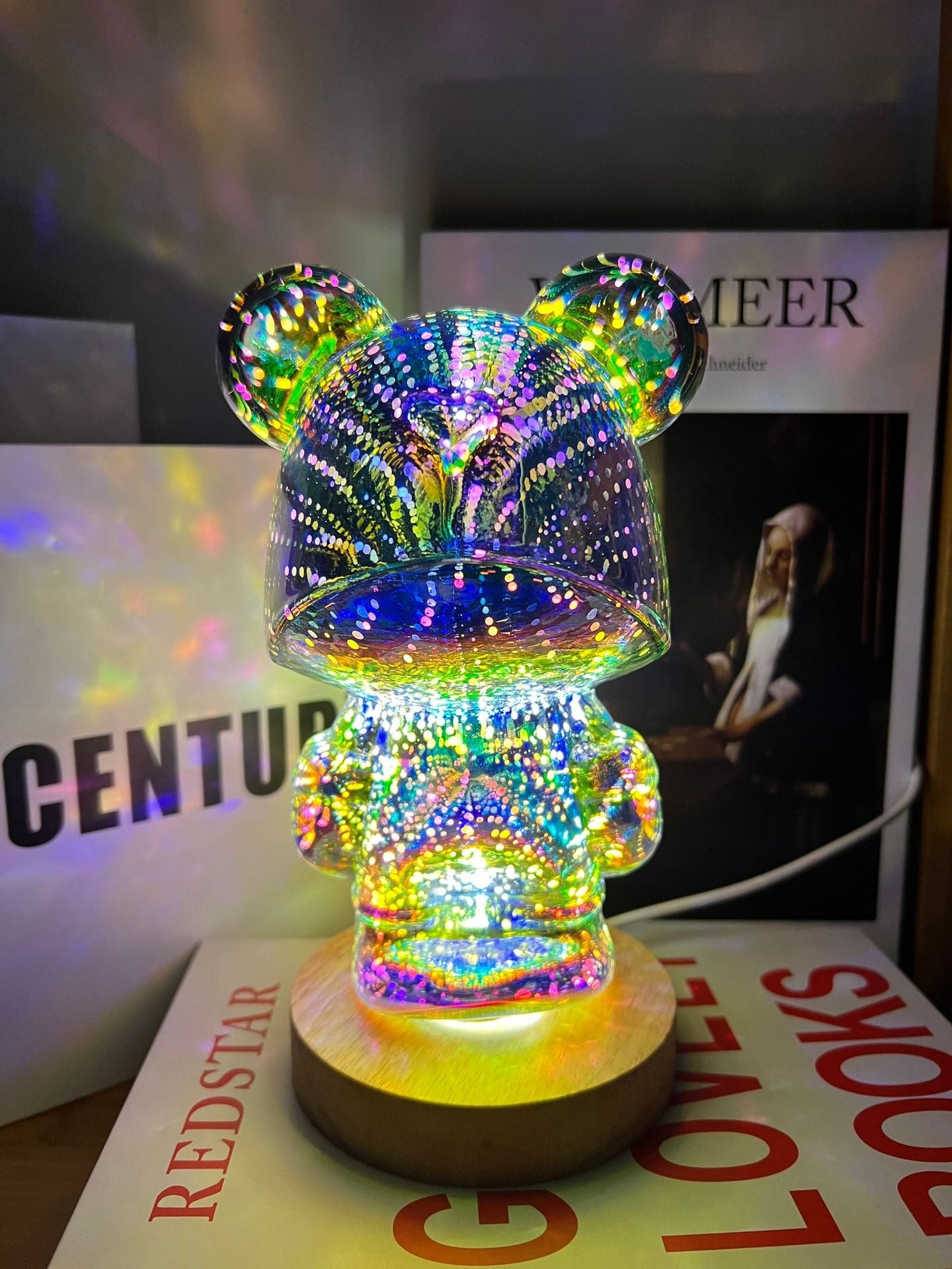 *New Christmas Decor Alert* - 3D Glass Fireworks Bear Ornament