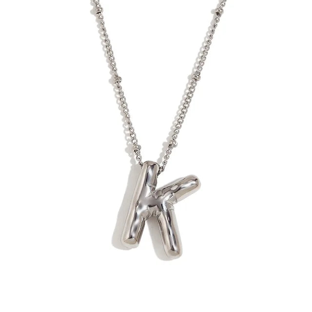 Alphabet Letter Pendant Necklace Stainless Steel Vintage Wedding Party Choker Jewelry Gift for Women Men