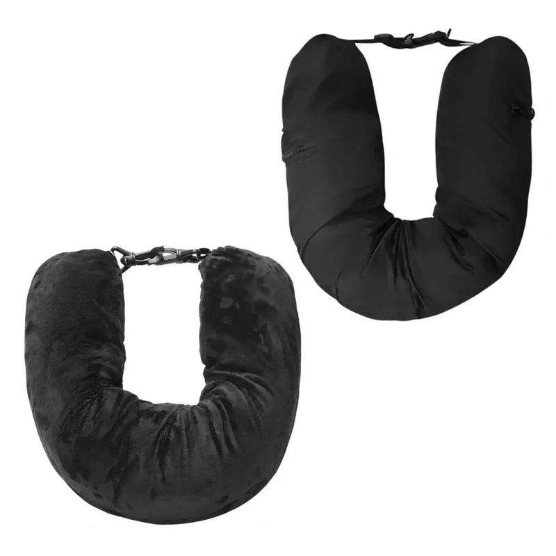 Fillable Neck Pillow Space-saving Portable Travel Pillow Refillable Fillable Clothes Neck Support Cushion For Car Train Airplane