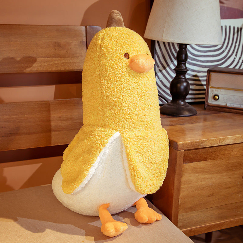 New Cute Banana Duck Pillow Banana Friend Duck Doll Plush Toy Zipper Removable And Washable