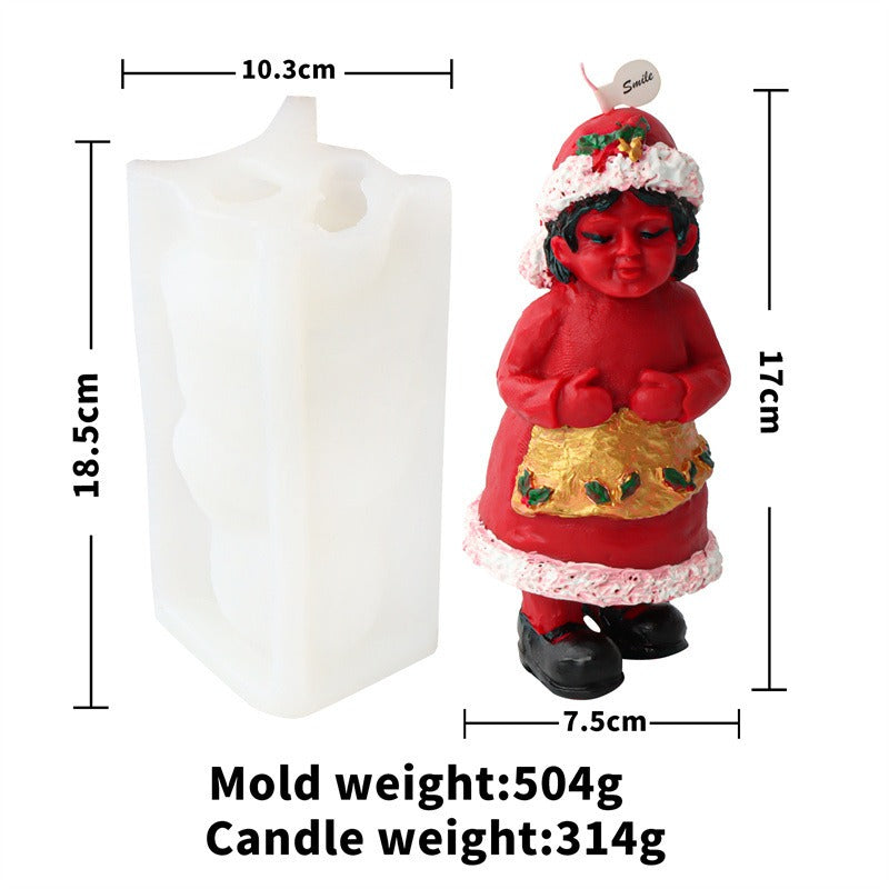 Cartoon Santa Claus candle mold Christmas aromatherapy decorative ornaments mousse cake mold