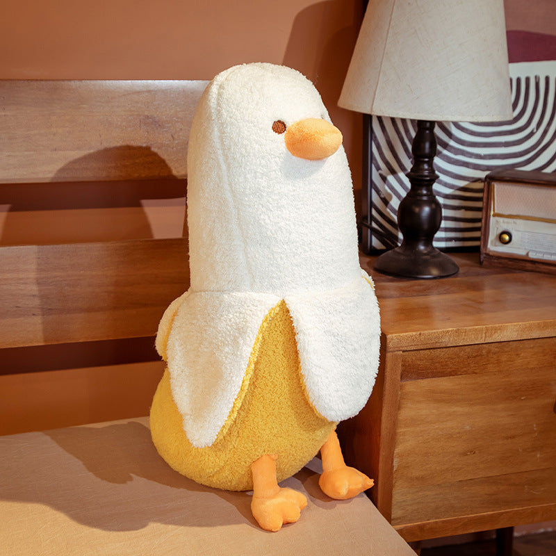 New Cute Banana Duck Pillow Banana Friend Duck Doll Plush Toy Zipper Removable And Washable
