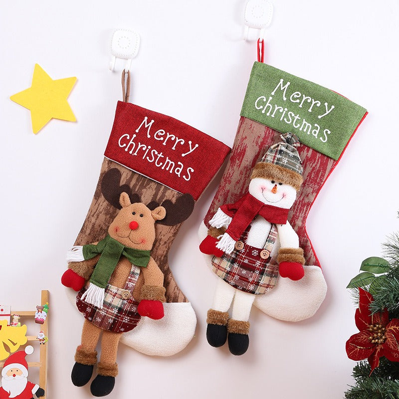 Christmas gift bags candy bags Christmas tree pendants large Christmas socks Christmas decorations