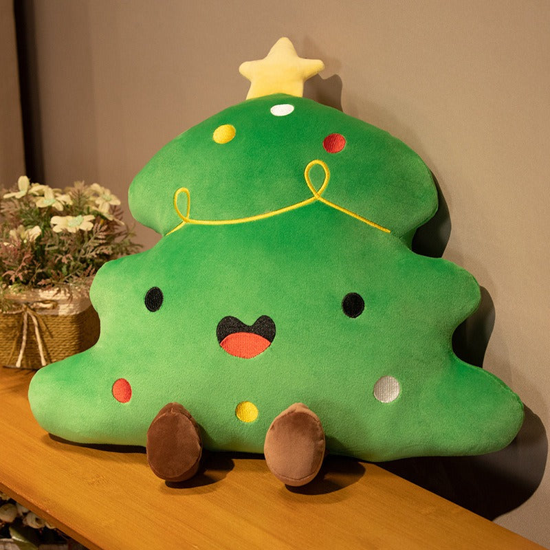 INS Christmas decoration pillow Christmas tree doll living room sofa cushion bed pillow red pillow case