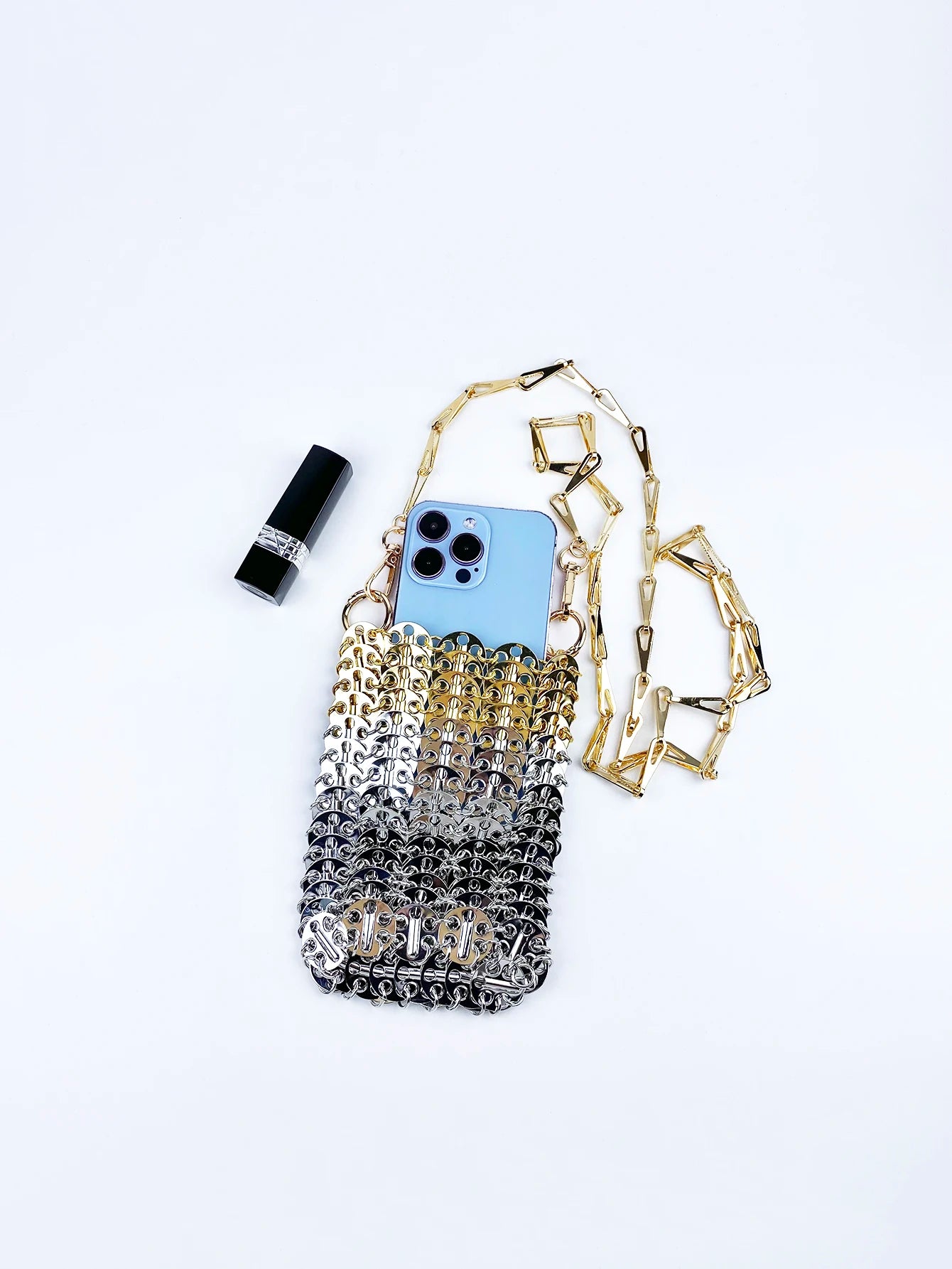 ‘Immortal Bag’ - Netizens New, Handmade, Woven-Metal Sequin Bag. Chain, Strap Mobile Phone One, Shoulder Crossbody Small Bag