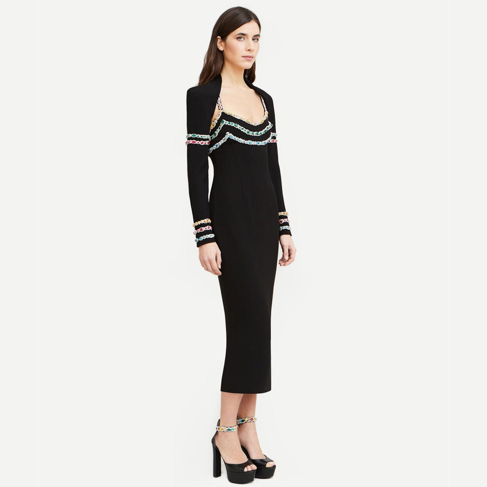 2025 Fashion trend bandage dress. Includes shawl.