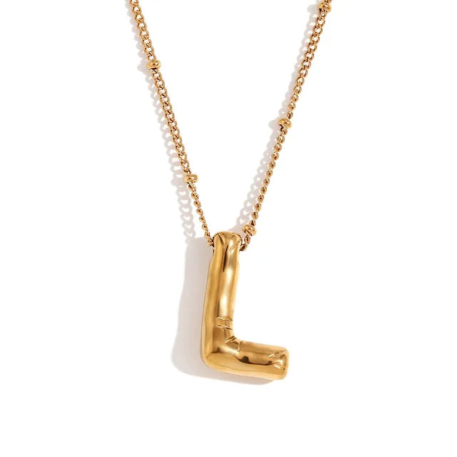 Alphabet Letter Pendant Necklace Stainless Steel Vintage Wedding Party Choker Jewelry Gift for Women Men