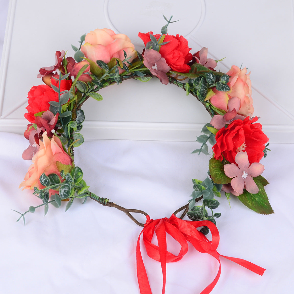 Wreath cloth art Rose Hair Ornament children's scenic spot Festival Performance welcome ceremony headdress headdress