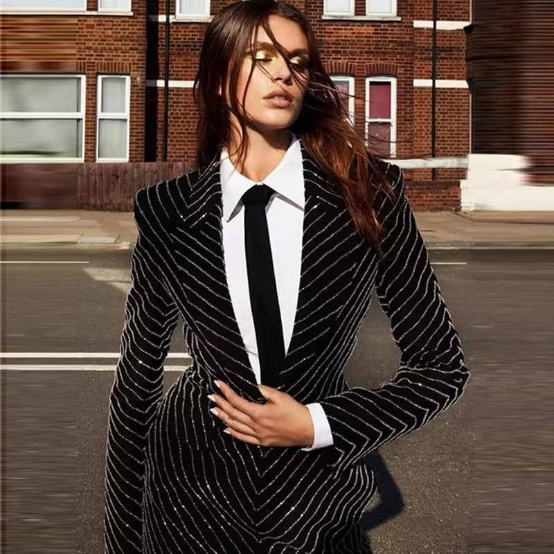 Elegant and fashionable new costume diamond oversized- blazer