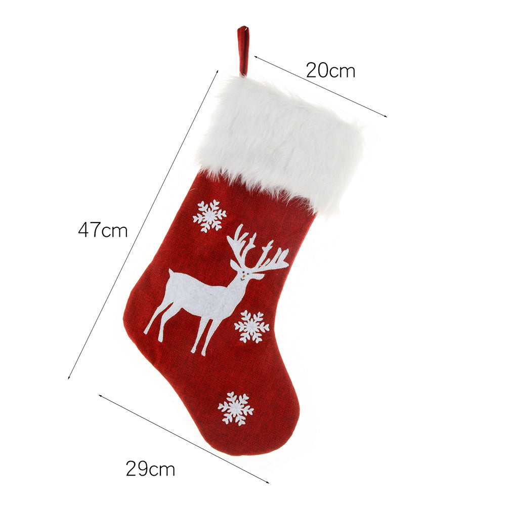*New Christmas Decor Alert* - Christmas Lights Decoration Red Hemp Embroidery, Luminous Christmas Stockings