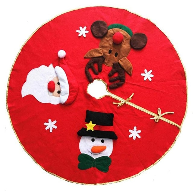 45-100cm Red Christmas Tree decoration Carpet Party Ornaments Christmas Decoration for Home Non-woven Xmas Decorations