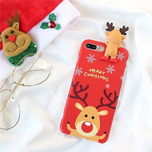 *New Christmas Alert* - Cartoon Christmas 3D Doll Deer Snowman Phone Case For iPhone