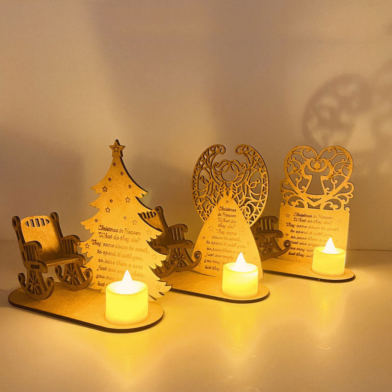 Christmas Decorations DIY Wooden Ornaments Heavenly Christmas Rocking Chair Christmas Angel Poem