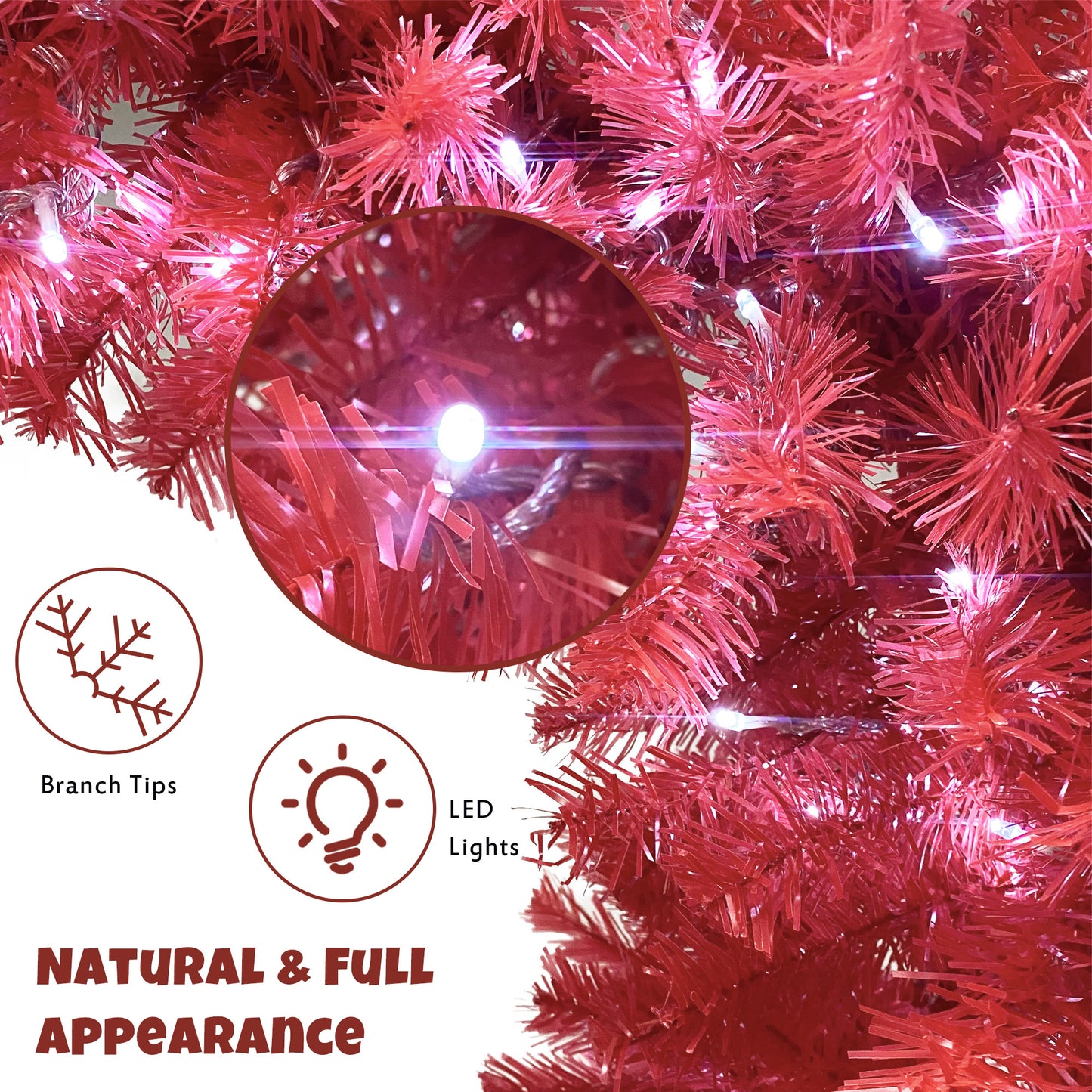 *New Christmas Tree Alert* 6FT hinge fir, artificial. Curved top Christmas tree, bendable, 1250 lush branch hints, 300 LED Christmas lights