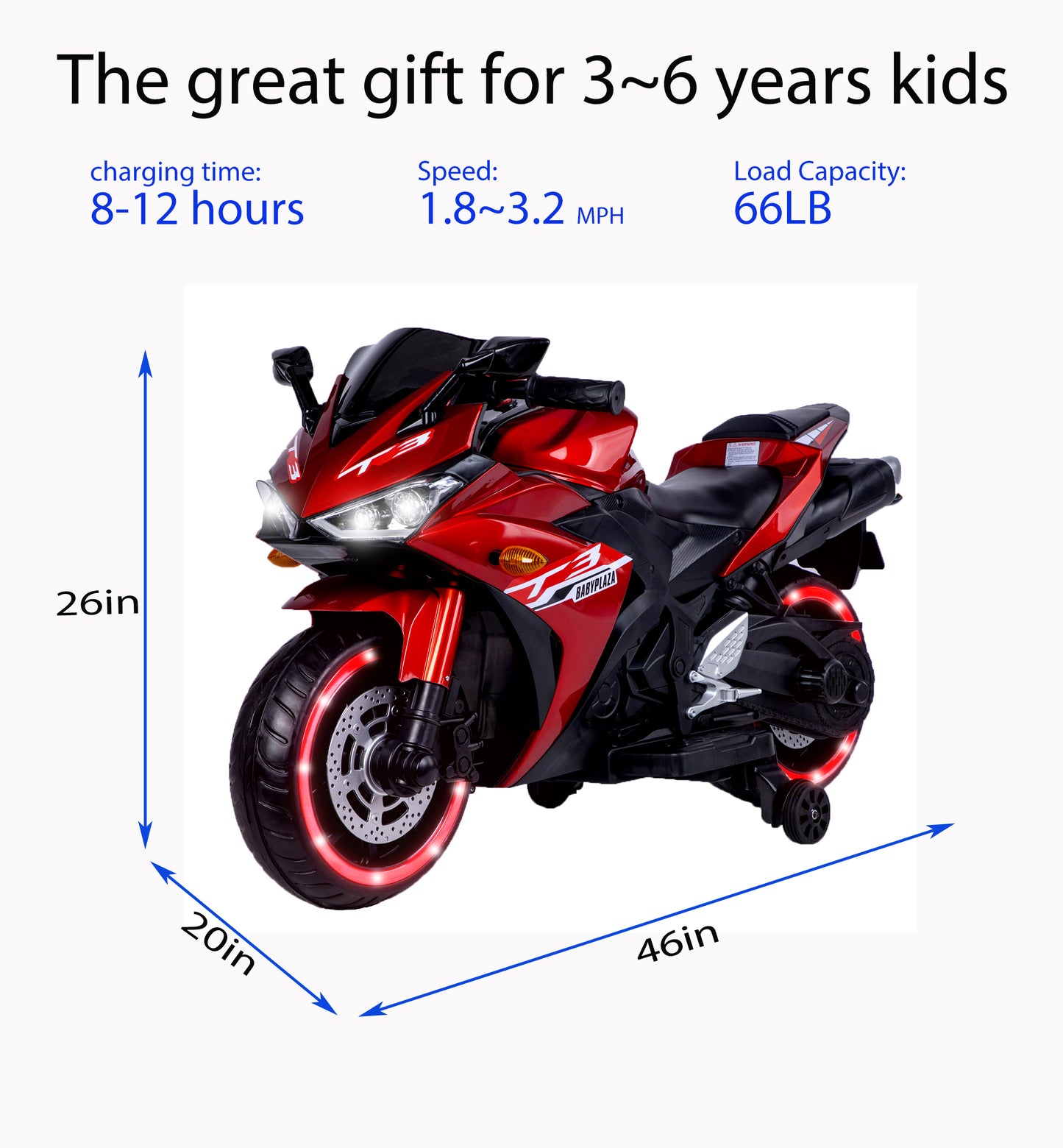 Tamil kids motorcycle 12V motorcycle with Training Wheels