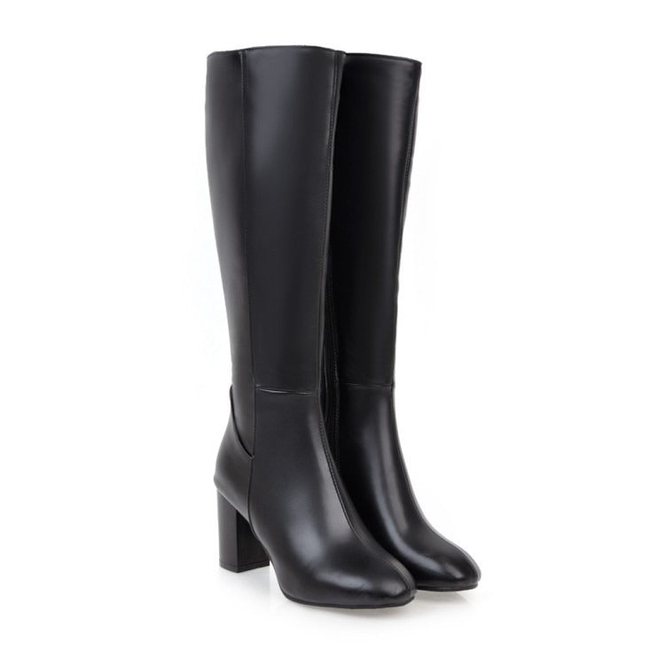 MEGAN MARKLE SAID SO - Women's thick soled high-heeled boots. high knee, quality leather boots