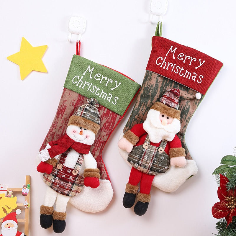 Christmas gift bags candy bags Christmas tree pendants large Christmas socks Christmas decorations