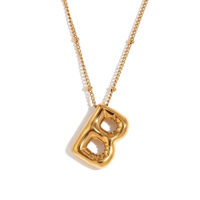 Alphabet Letter Pendant Necklace Stainless Steel Vintage Wedding Party Choker Jewelry Gift for Women Men