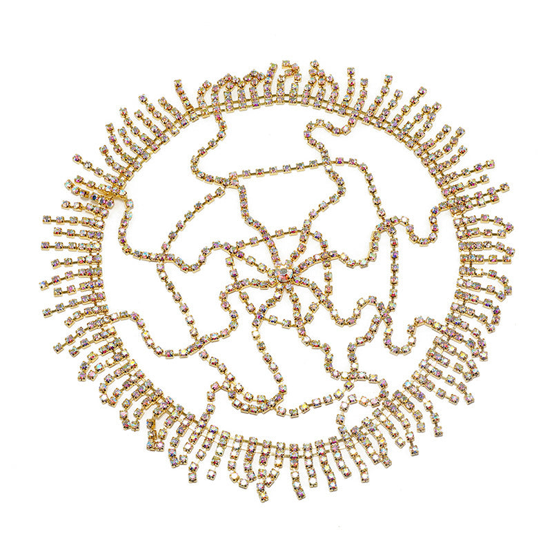 New Fashion Hair Accessories - Personality Tassel Rhinestone Mesh Headwear