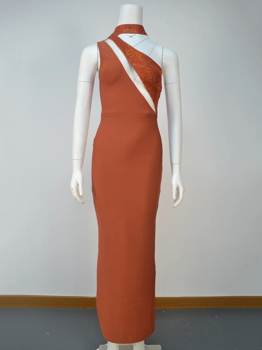 House of Hutson Original - Diagonal Collar Sleeveless Bodycon Dress