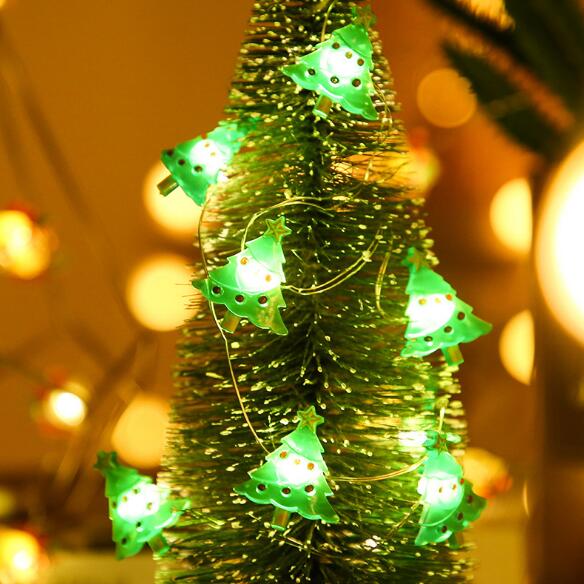Snowman Christmas Tree LED Garland String Lights Snowflakes String Fairy Lights Hanging Ornaments