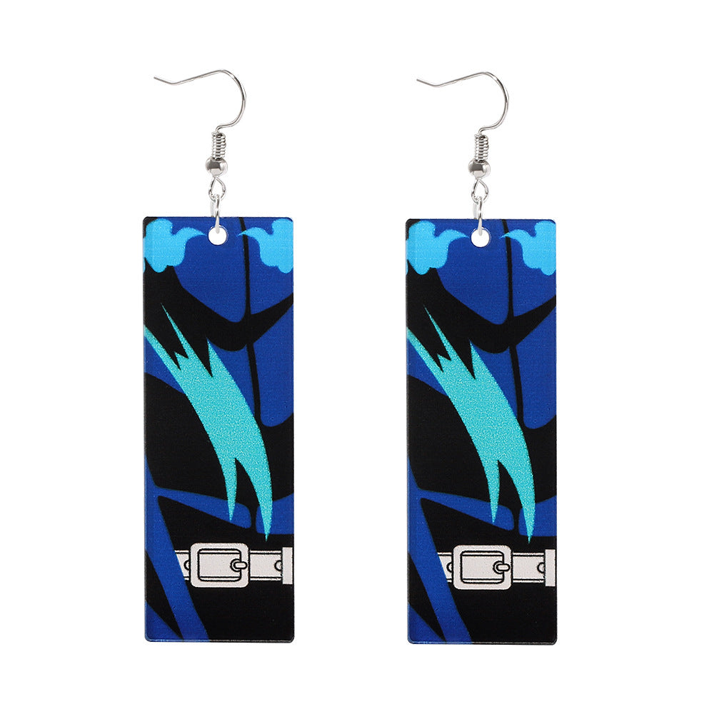 Anime Peripheral Ghost Killing Blade Earrings Demon Slayer Creative Kitchen Door Tanjilang Earrings
