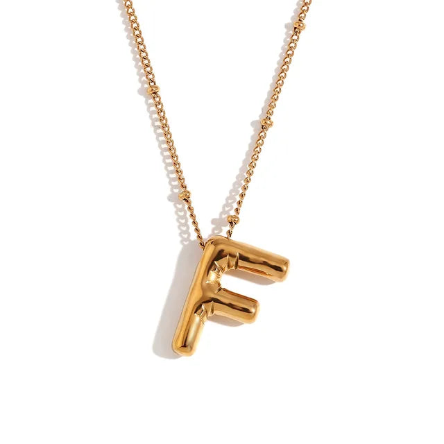 Alphabet Letter Pendant Necklace Stainless Steel Vintage Wedding Party Choker Jewelry Gift for Women Men