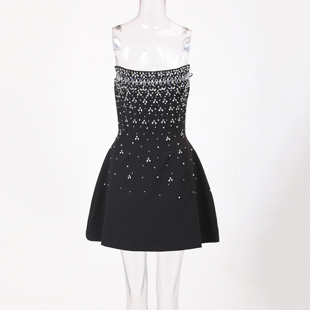 strapless three-dimensional puffy dress