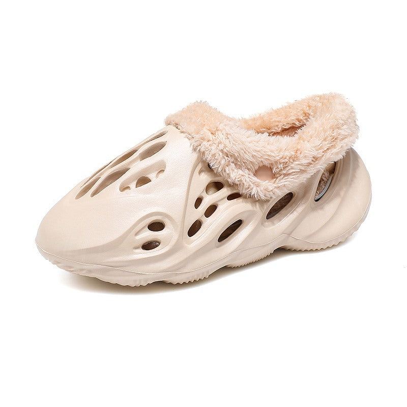 Winter Men And Women Children's Cotton Shoes Cotton Slippers Package Woolen Shoes Non-Slip Velvet Warm