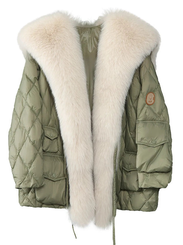 2025 Gender Fluid One Size Winter Duck Down Jacket with Bat Sleeve.