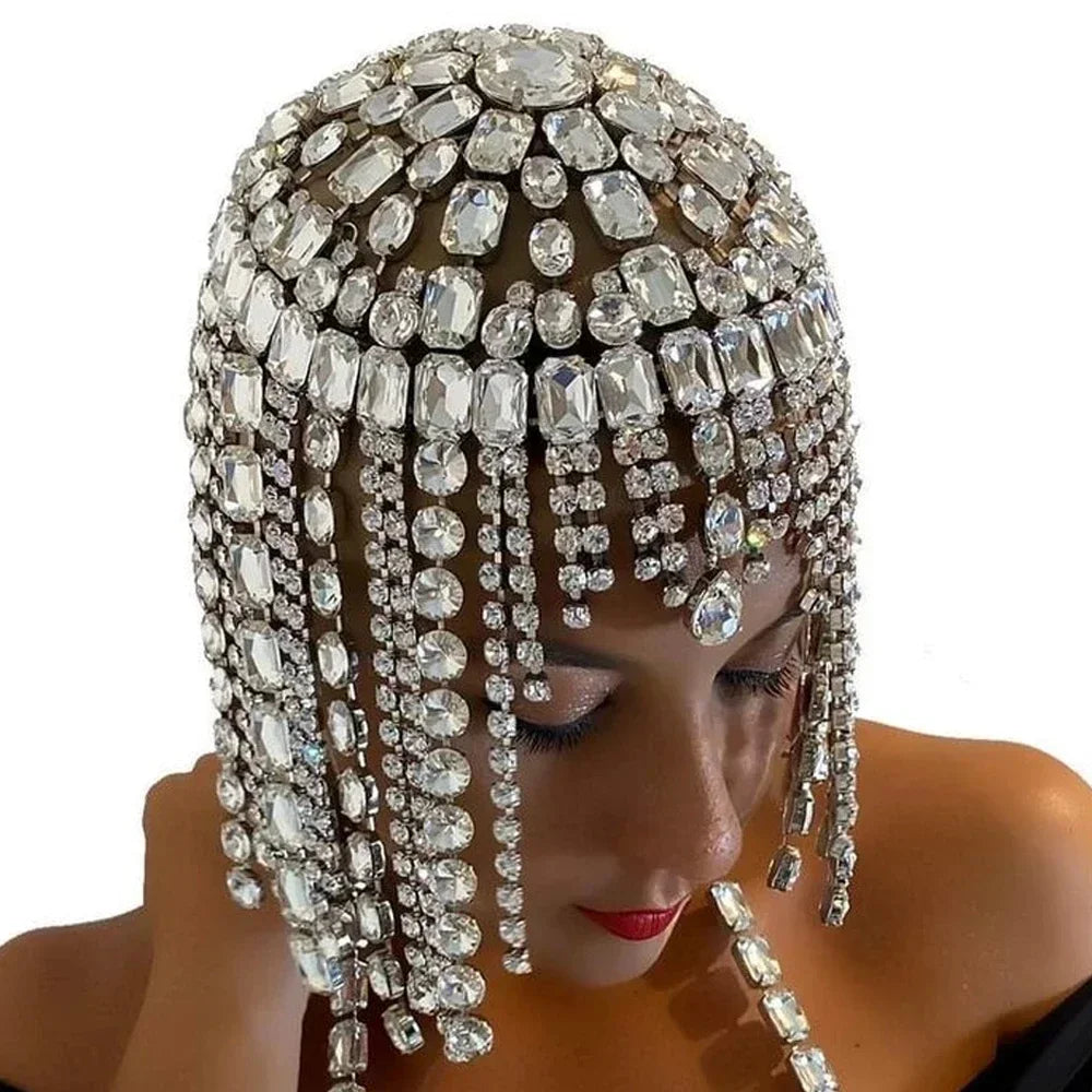 *Christmas Hair Accessory* - New Boho Long Tassel Hair Chain with Rhinestone for holiday party or costume