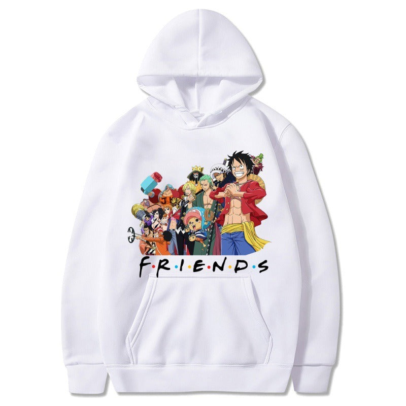 Pirate King Mengqi D. Luffy Anime plush loose hoodie cross-border hoodie hoodie hoodie