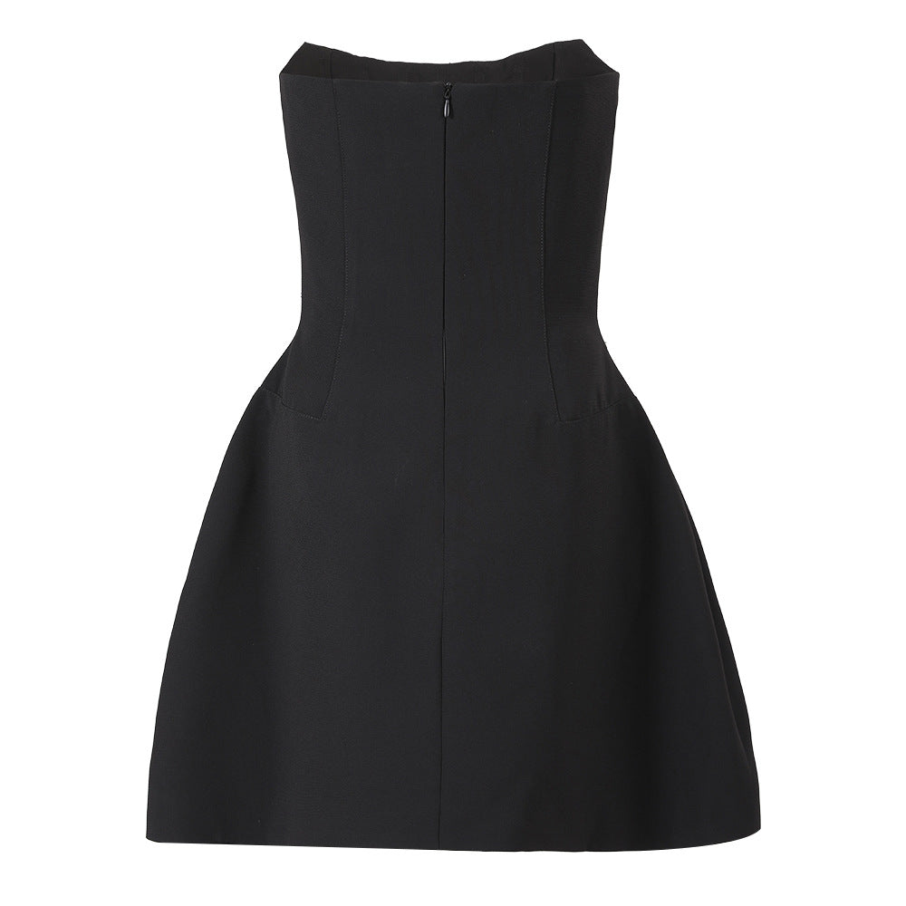 strapless three-dimensional puffy dress