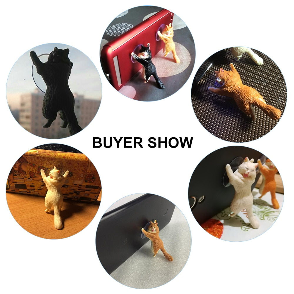 Phone Holder Cute Cat Support Resin Mobile Phone Holder Stand Sucker Tablets Desk Sucker Design high quality Smartphone Holder
