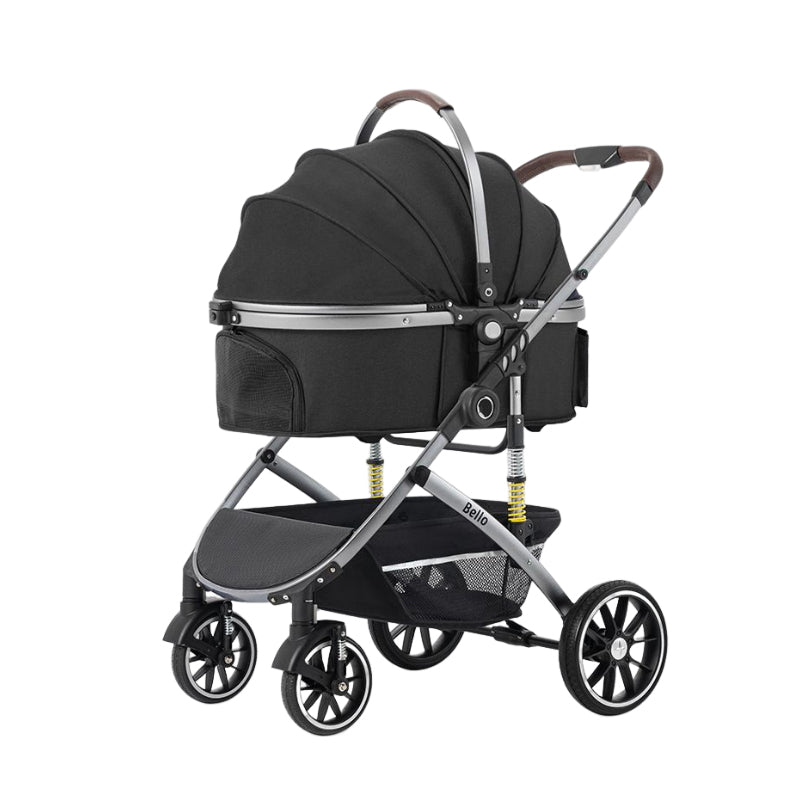 Bello Medium and Large Pet Cart Aluminum Alloy Dog Hand Push Dog Pu Wheel Traveling Bag Separation and Folding