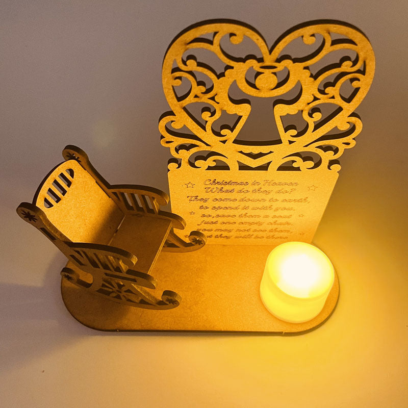 Christmas Decorations DIY Wooden Ornaments Heavenly Christmas Rocking Chair Christmas Angel Poem
