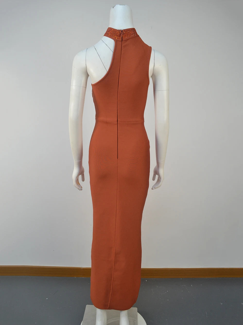 House of Hutson Original - Diagonal Collar Sleeveless Bodycon Dress