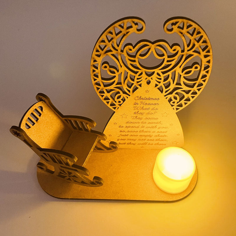 Christmas Decorations DIY Wooden Ornaments Heavenly Christmas Rocking Chair Christmas Angel Poem