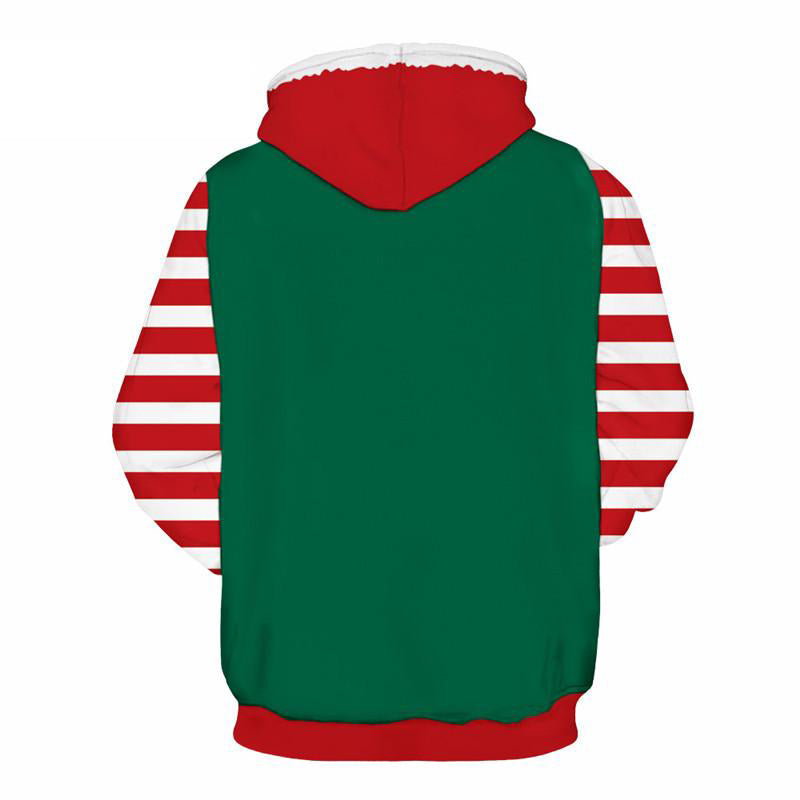 *UGLY CHRISTMAS SWEATER ALERT* Christmas Clothes Women Men Stylish 3d Santa Print Thin Hooded Hoodies