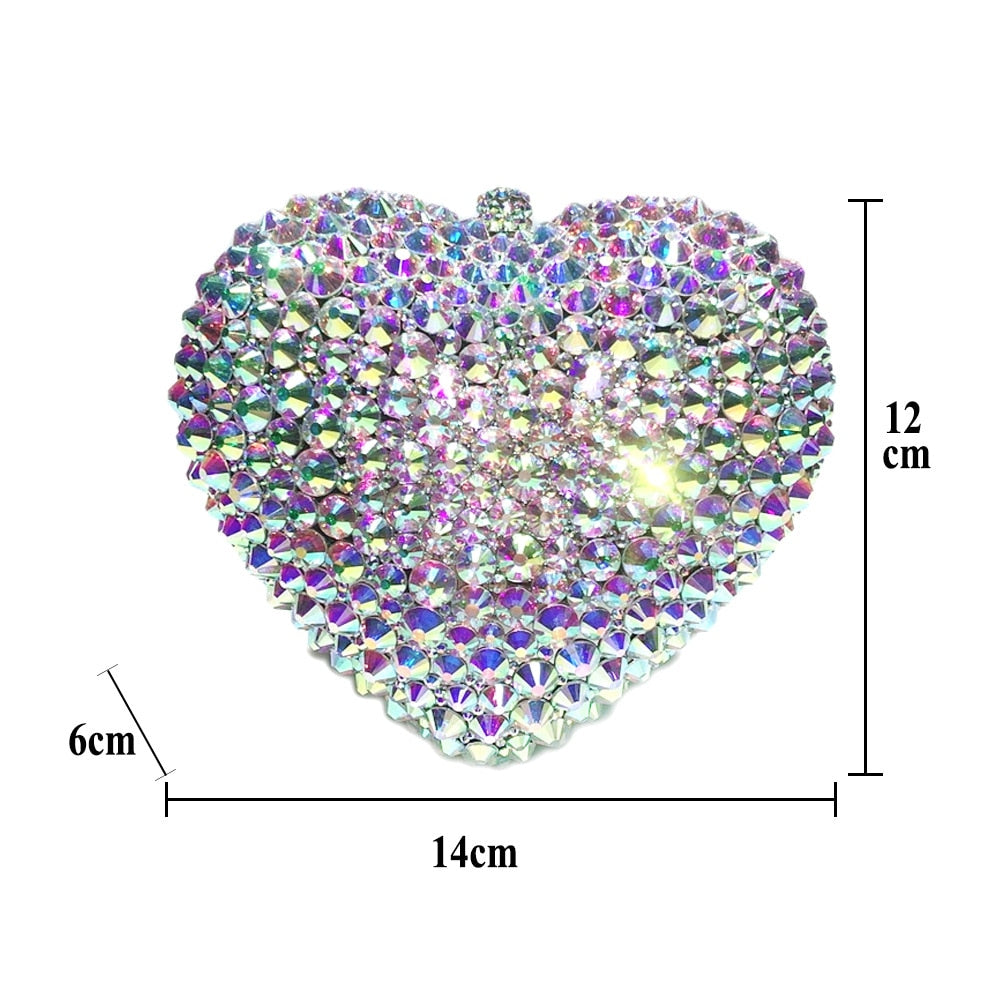 Diamond Evening Bags - Heart Shape Crystal Purse