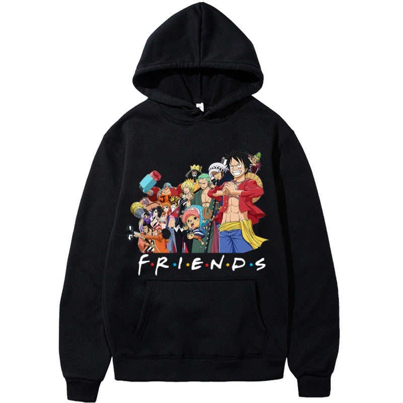 Pirate King Mengqi D. Luffy Anime plush loose hoodie cross-border hoodie hoodie hoodie