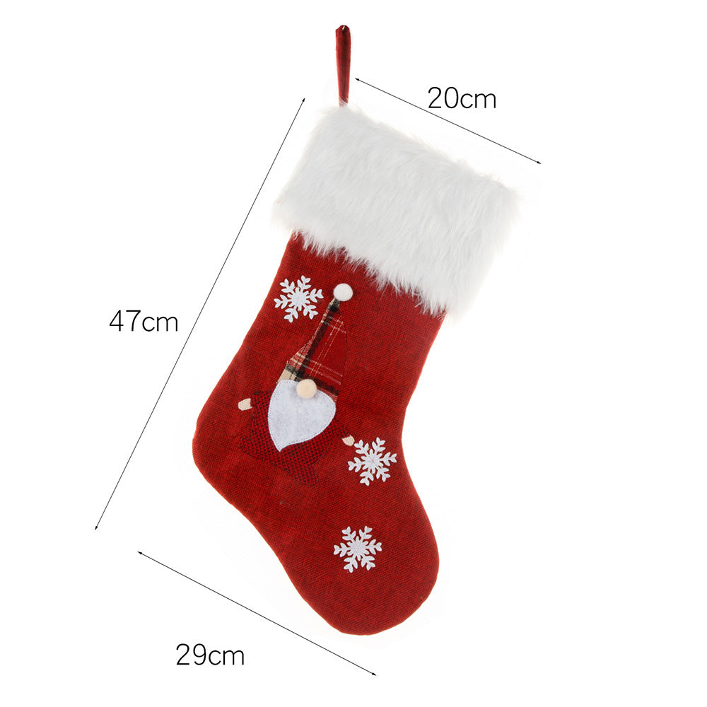 *New Christmas Decor Alert* - Christmas Lights Decoration Red Hemp Embroidery, Luminous Christmas Stockings